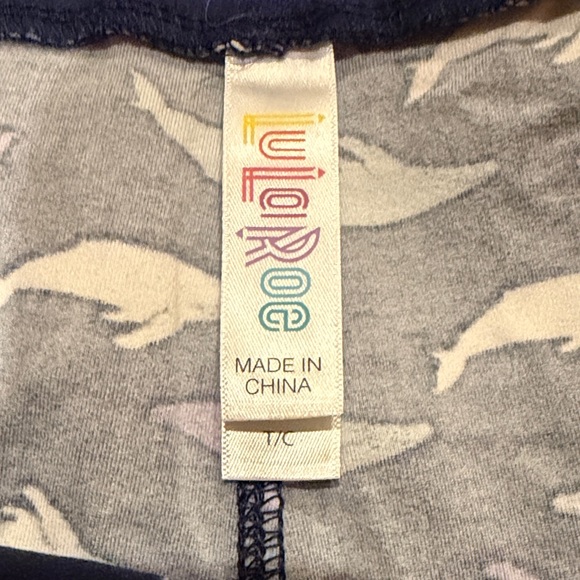 LuLaRoe Gray and Cream Dolphin Leggings set of 3 size TC - Picture 2 of 5